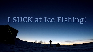 I SUCK at Ice Fishing!! - Night/Day at Cooney Reservoir - w/ DiabeticDanica