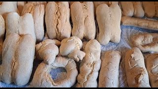 PANE di GRANO tradizionale FATTO IN CASA in FORNO a LEGNA. RICETTA FACILE di NONNA per PRANZO e CENA