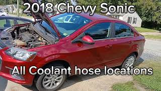 2018 Chevy Sonic 1.8L Coolant hose locations.  All coolant hoses