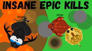 Mope.io bear kills bd, giraffe kills land monster || EPIC kills and trolling