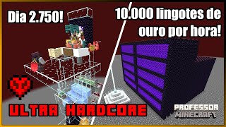 Fiz uma farm de maçã dourada no Minecraft Ultra Hardcore! (2750 dias)