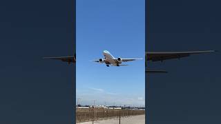 Korean Air Cargo Boeing 777F landing at LAX runway 25L #aviation #planespotting #boeing