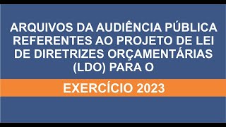 Audiência Pública LDO 2023