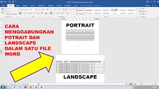 cara membuat lanscape dan portrait dalam satu file microsoft word