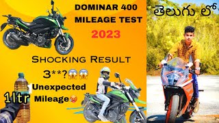 DOMINAR 400 MILEAGE TEST IN TELUGU | 2023 SHOCKING RESULTS😱😱😱 | PERFECT MOTOVLOGS