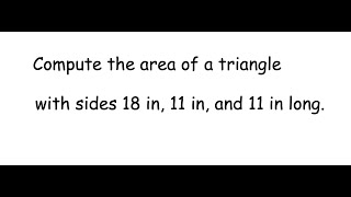 Area Of Isosceles Triangles