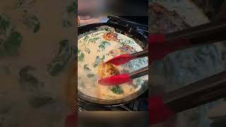 Chicken thighs in creamy sauce with spinach #food #dinner