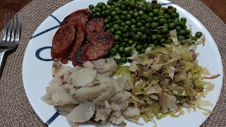 More cabbage, with kielbasa