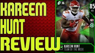 85 TEAM OF THE WEEK KAREEM HUNT REVIEW | MADDEN 18 ULTIMATE TEAM PLAYER REVIEW