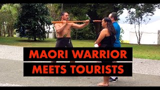 MAORI WARRIORS AT WAITANGI TREATY GROUNDS, NEW ZEALAND