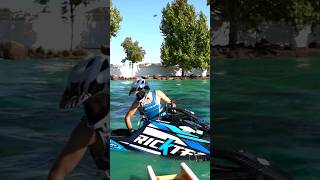 jetski in back yard duck pond🤯  #shorts #youtubeshorts #freestyle #jetski #stunt