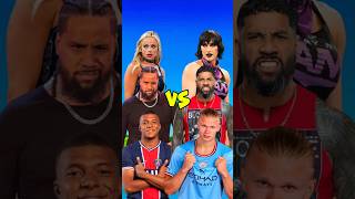 Liv Morgan, Jimmy Uso, Mbappe VS Haaland, Jey Uso, Rhea Ripley 😈 #comparison #shorts