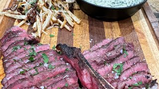 Caveman Style Porterhouse with Creamed Spinach and Homemade Fries!