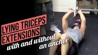 What Are The Best Triceps Exercises with Resistance Bands?  Lying Triceps Extensions!