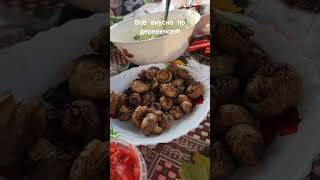 Всё вкусно по деревенски, лучек чесночек шашлычек, салатики природа жара солнце