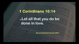 Verse of the Day - 1 Corinthians 16:14