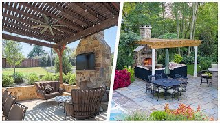 75 Outdoor With A Fireplace And A Pergola Design Ideas You'll Love 🏡