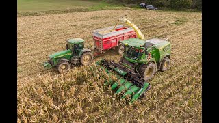 LKS na západě Čech s John Deere 8300i a adaptérem Geringhoff & John Deere 8200 + John Deere 6170M