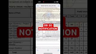 SBI SO NOTIFICATION OUT #sbi #ibps #exam