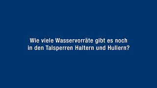 Wasserwerk Haltern: Wasservorräte im Sommer 2020