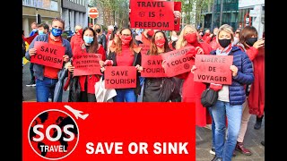 Manifestation "Save or Sink" des Agent.e.s de Voyage à Bruxelles ce 6 octobre