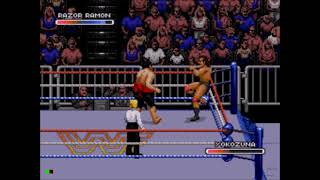 WWF Rage In The Cage (Sega CD)- Razor Ramon vs. Yokozuna on One Fall Match