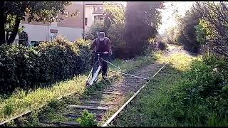 bici ferroviaria mod  Cavallini2 A alle prese con le erbacce