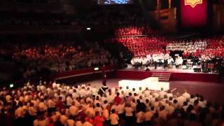 Dad carrying Salvation Army flag at The Royal Albert Hall