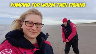 Sea Fishing UK Pumping for Worm Cod Hunting