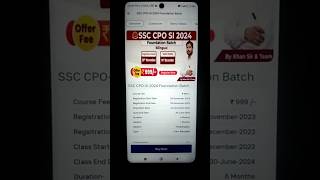 SSC CPO SI 2024 Foundation Batch by Khan Sir #shortsfeed #ssc_cpo_2024 #khansirnewbatch