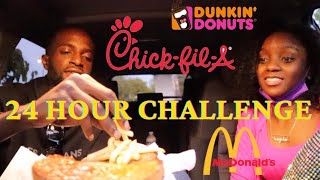 LETTING THE PERSON IN FRONT OF ME DECIDE WHAT I EAT FOR 24 HOURS!! | DRIVE THRU CHALLENGE (FUNNY)