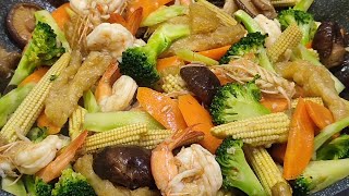 Stir Fry Vegetables with Pig Elbows and Shrimp Recipe Chap Chay