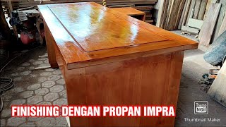 Tutorial proses finishing meja kayu dengan Propan  Impra | Woodworking | Nina Taristiana