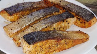 FRIED SALMON FISH 🐟 🌞 🫘 🥔 🍚 🌾 👍 👌 😃