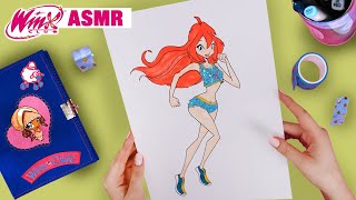 Winx Club - ASMR | Coloriage Bloom et Stella aux Jeux Olympiques avec des marqueurs colorés !