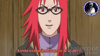 Karin quiere usar la ropa sudorosa de Sasuke para despistar a Konoha | naruto shippuden sub español