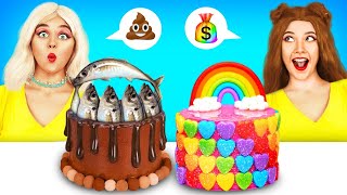 Rich VS Broke Cake Decorating Challenge | Secret Cooking Hacks by RATATA POWER