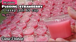 RESEP PUDING STRAWBERRY, CUMA 3 BAHAN ‼️Super segeer,  ide jualan takjil ~ @arlianachannel8416