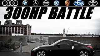 300HP BATTLE ! Golf R vs STI, A45 AMG, S3, 350Z, 435i, S4 (Acceleration 0-200+ km/h)