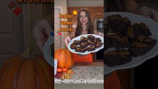 HEALTHIER PUMPKIN BROWNIES 🎃🍫 Fall baking has begun! #pumpkinbrownies #pumpkindessert #brownies