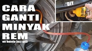 Cara ganti minyak rem mobil tanpa lepas roda (DIY) on honda jazz gd3 (non ABS)