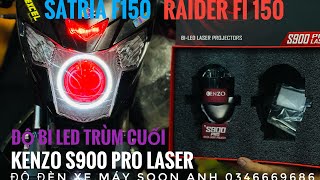 test đèn bi cầu led siêu sáng KENZO S900 PRO lắp xe SATRIA 150 fi - RAIDER FI - Khách Tây Ninh