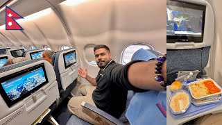 Luxurious NEPAL AIRLINES A330 ECONOMY CLASS journey with FOOD & Drinks ||