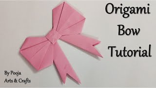 Easy paper bow | How to fold a paper Bow/Ribbon | Paper kawaii | Gift wrapping |Easy crafts tutorial