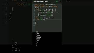 number pattern in java programming  #javapattern  #javaprogramming #coding #pyramid #pyramidpattern