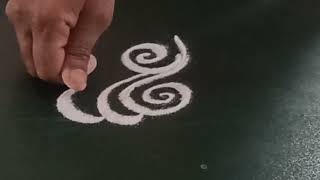 Cute Freehand Rangoli Design | Daily Rangoli Design | Rangoli Tutorial For Beginners #rangolidesign