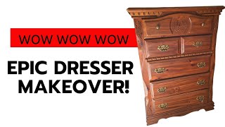 Epic Dresser Furniture Flip | Painted Dresser | How To Remove An Applique