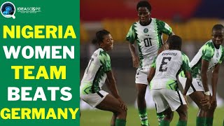 German players dance with Nigerian Flamingos despite losing to Nigeria at the U17 Women World Cup