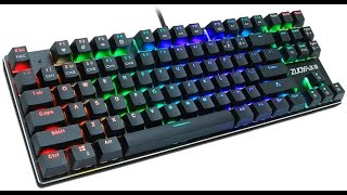 Teclado mecánico para Juegos ZUOYA X51, 87 Teclas RGB/Mezcla de Colores Teclado retroiluminado