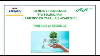 CIENCIA Y TECNOLOGIA _ SESION 20_ 4TO SECUNDARIA | APRENDO EN CASA | ALL ACADEMIC